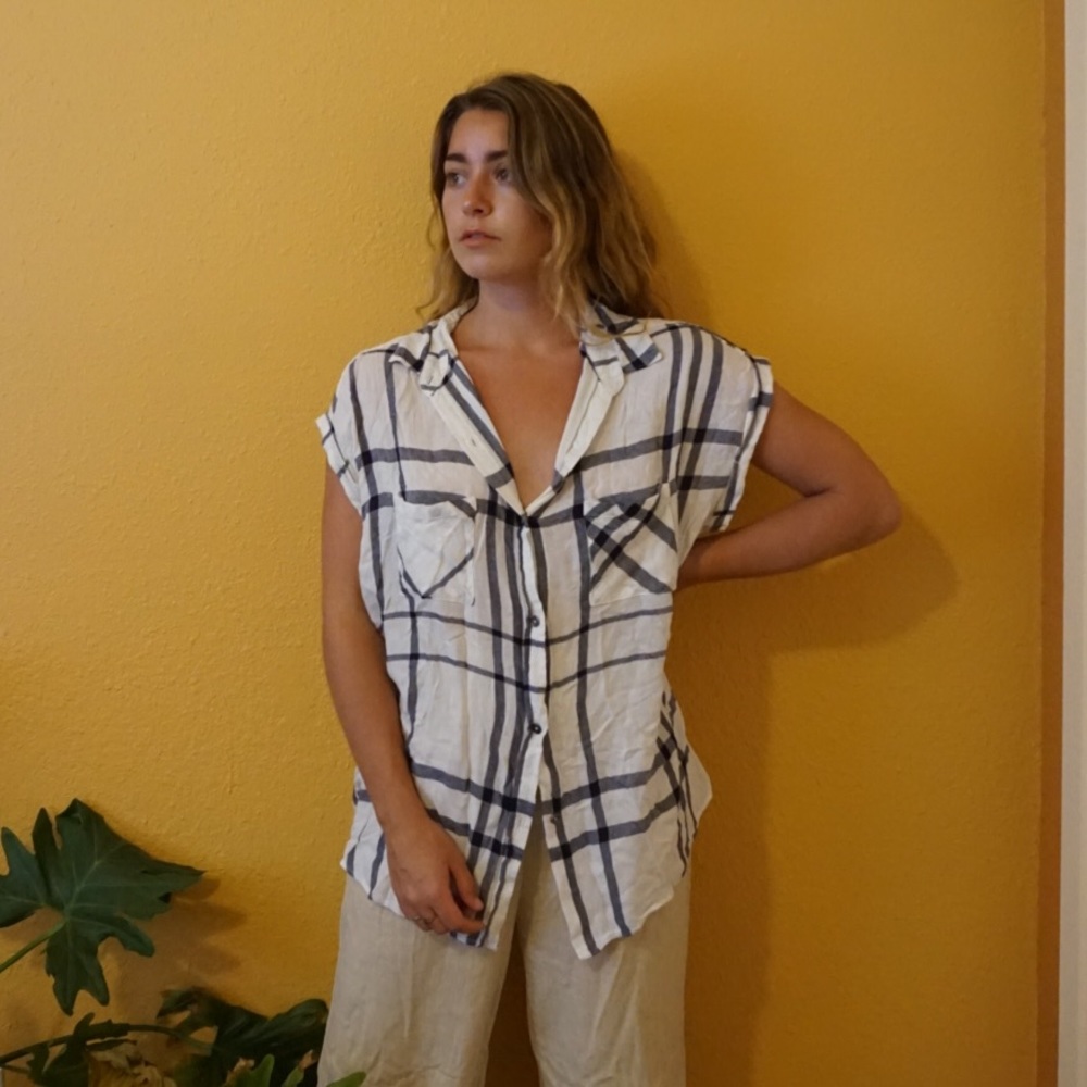 Plaid Button up Top